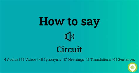 circuit pronounce|How to pronounce CIRCUIT in English .